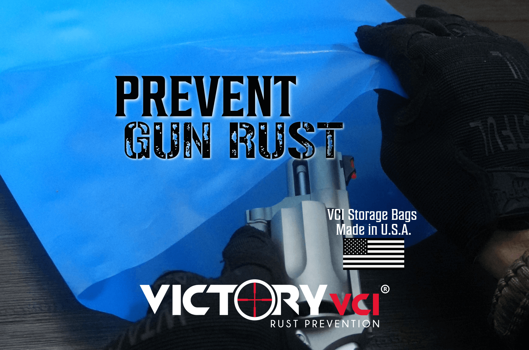 Victory VCI Handgun Rust Prevention Bag – Oil-Free, USA-Made, MIL-DTL-22020E Compliant