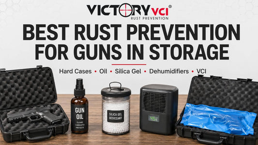 Victory VCI® vs. hard cases, gun oil, silica gel, and dehumidifiers — rust prevention comparison for gun storage.