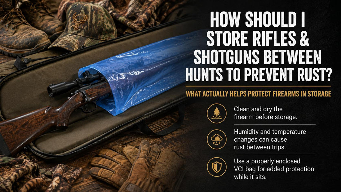 Rifle stored in a Victory VCI bag between hunting trips — how to store rifles and shotguns to prevent rust 