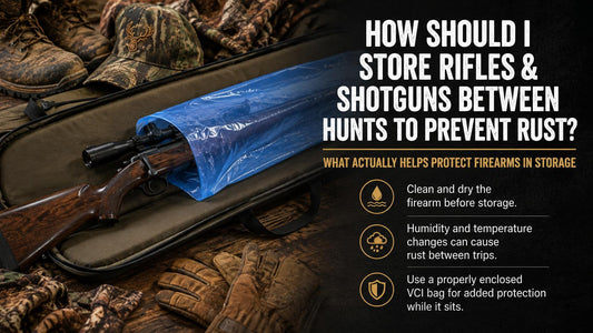 Rifle stored in a Victory VCI bag between hunting trips — how to store rifles and shotguns to prevent rust 
