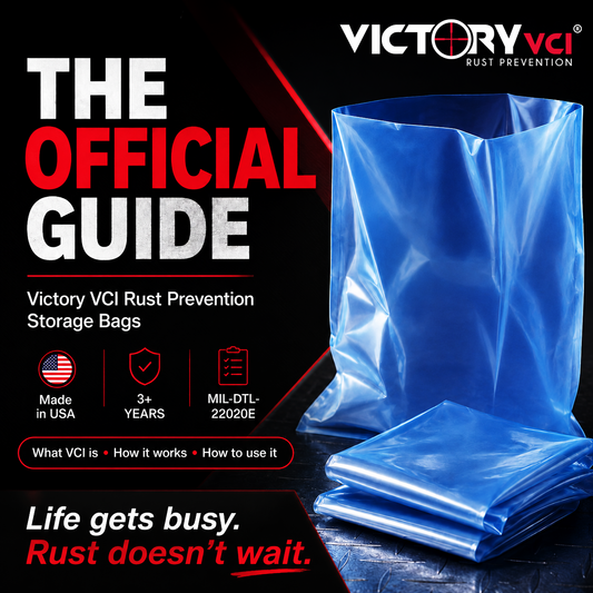 Victory VCI® rust prevention storage bags for firearms and metal gear.