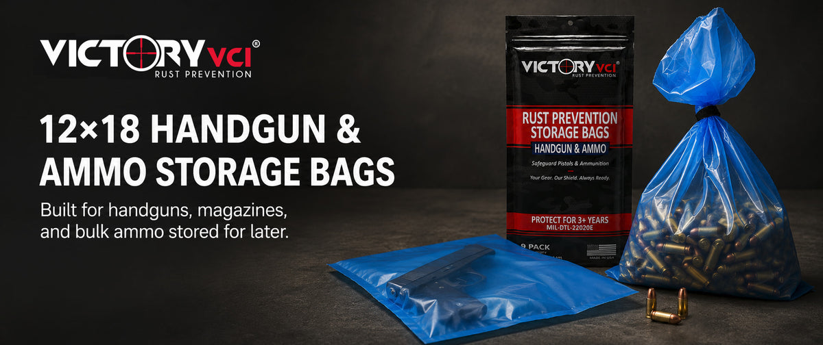Victory VCI® 12x18 Handgun and Ammo Storage Bags Built for Pistols, Revolvers, Magazines and Bulk Ammunition.