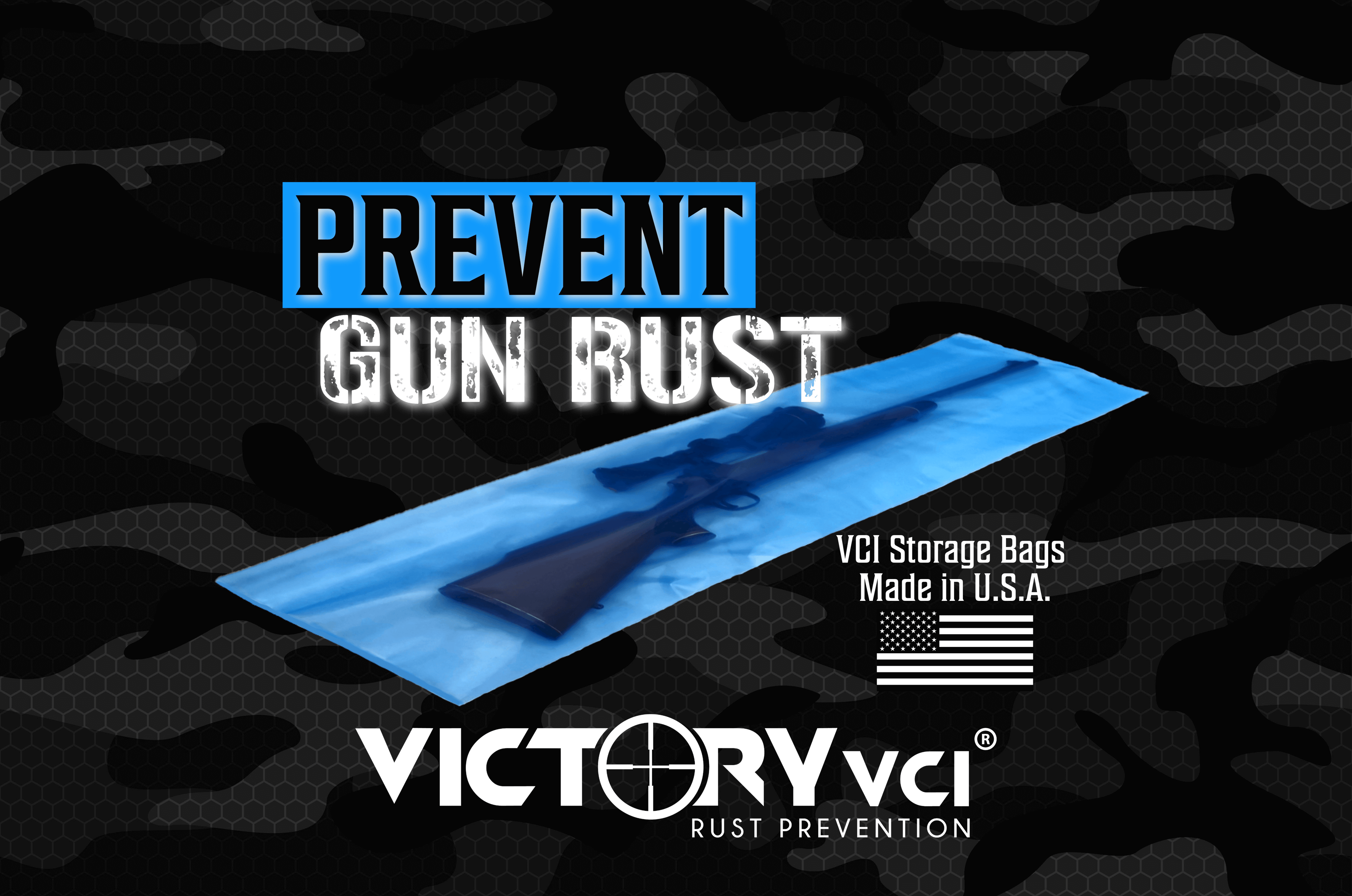 Victory VCI Long Gun Rust Prevention Bag – Oil-Free, USA-Made, MIL-DTL-22020E Compliant