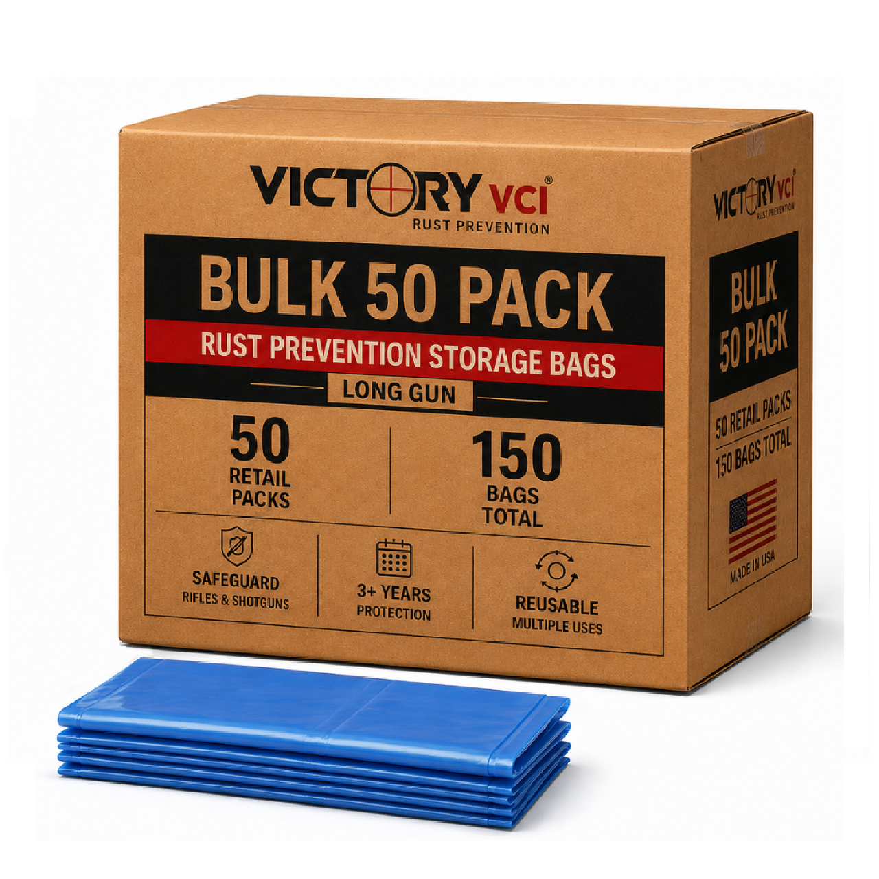 Victory VCI bulk case options for rust prevention storage bags in larger collections, ranges, armories, and high-volume storage setups