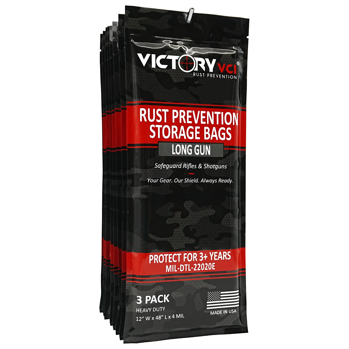 Victory VCI rust prevention long gun storage bag retail packaging