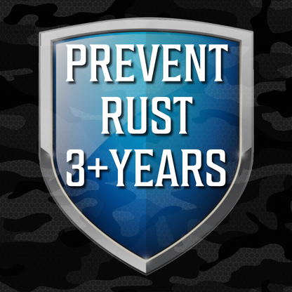 Shield graphic with ‘Prevent Rust 3+ Years’ overlay—symbolizing long-term corrosion protection from Victory VCI.