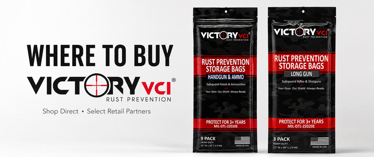 Where to buy Victory VCI® rust prevention storage bags – shop direct or through authorized retail partners.